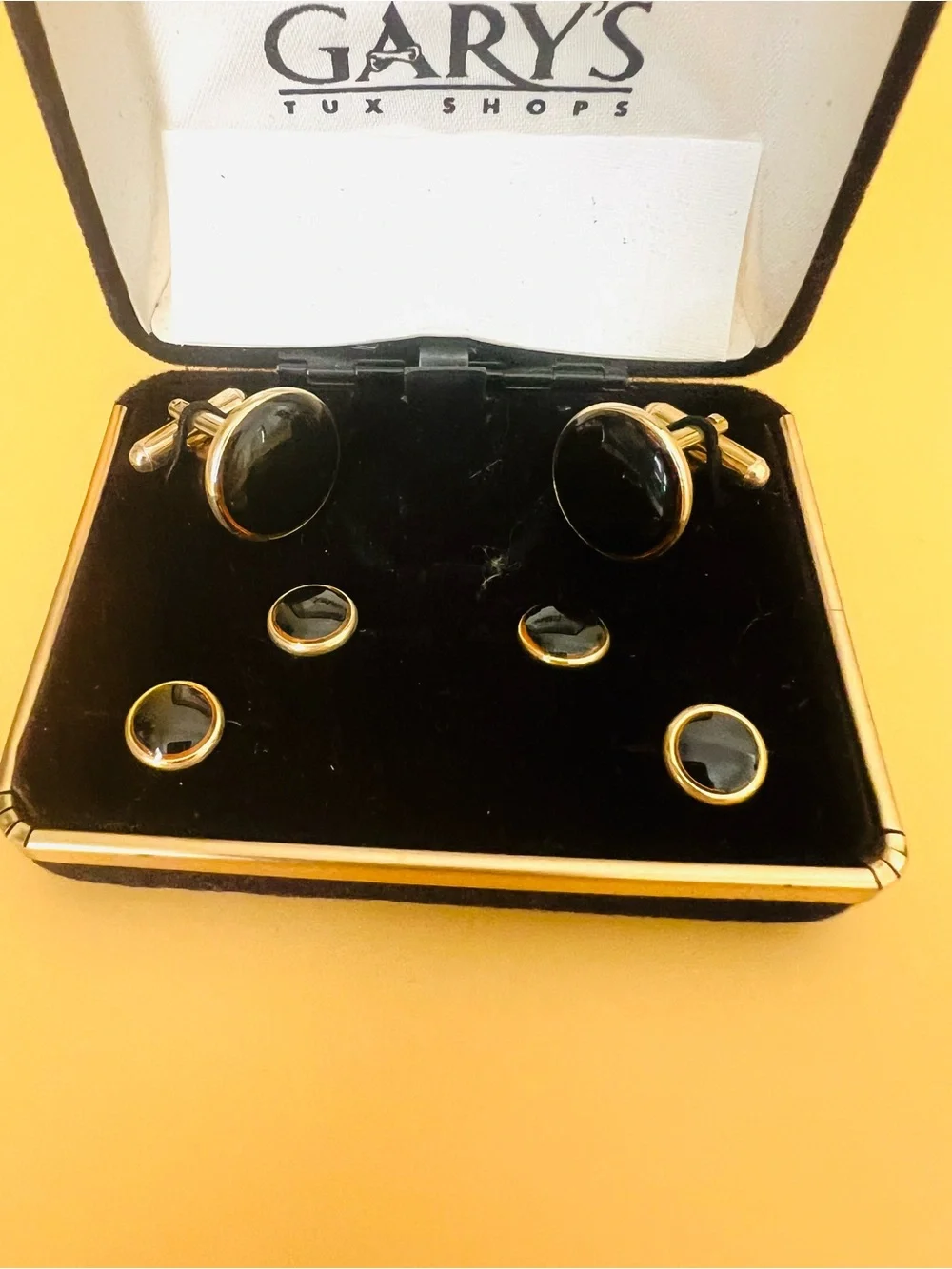 Black Onyx and Gold Cufflink and buttons
